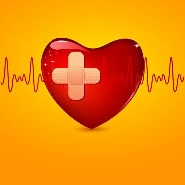 Yaralı kalp — Stok Vektör