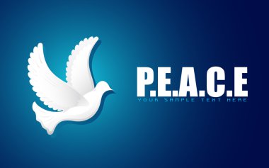 Flying Dove in Peace Background clipart