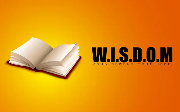 Mutatja a bölcsesség nyitott könyve — Stock Vector