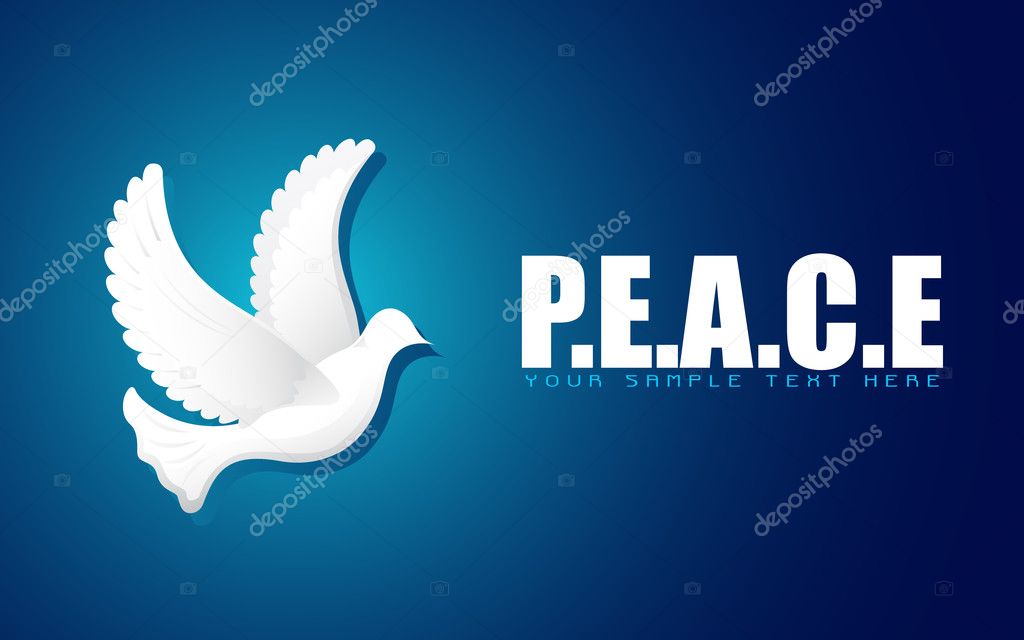 Flying Dove in Peace Background