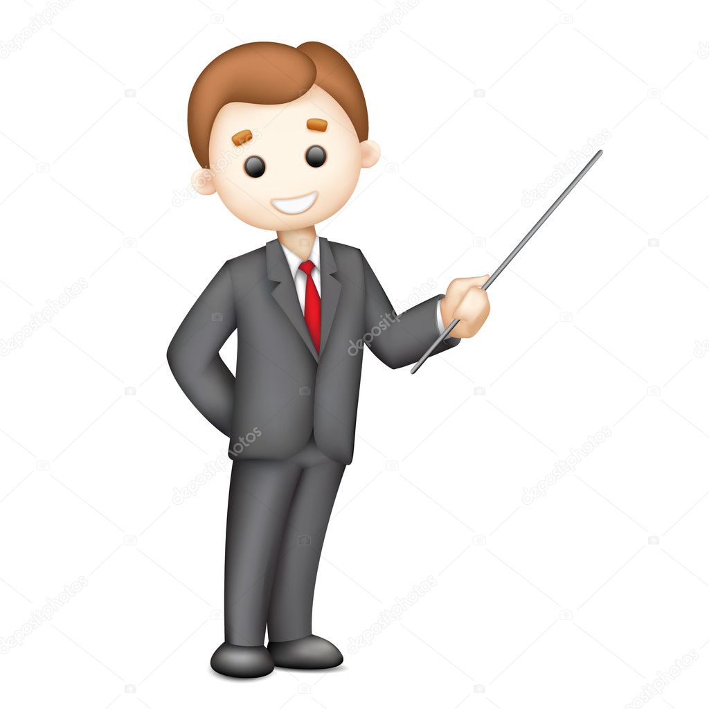 3d Business man in Vector giving Presentation