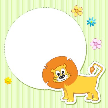 Lion on Baby Card clipart