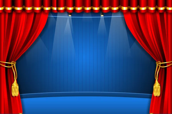 Stage with Curtain — Stock Vector