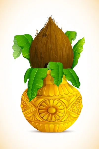 Мангал Калаш с кокосом — стоковый вектор