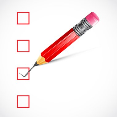 Pencil ticking Check Box clipart