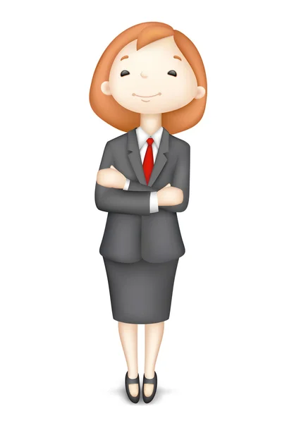 Confident 3d Business Lady in Vector — Stock Vector