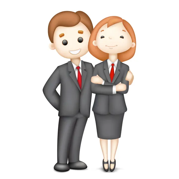 3d Business Man and Woman in Vector — Stock Vector