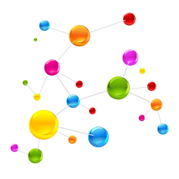 Molécula colorida — Vector de stock