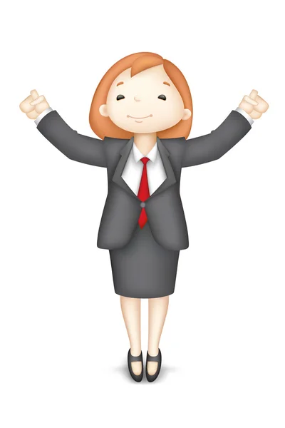 Happy 3d Business Woman in Vector — Stock Vector