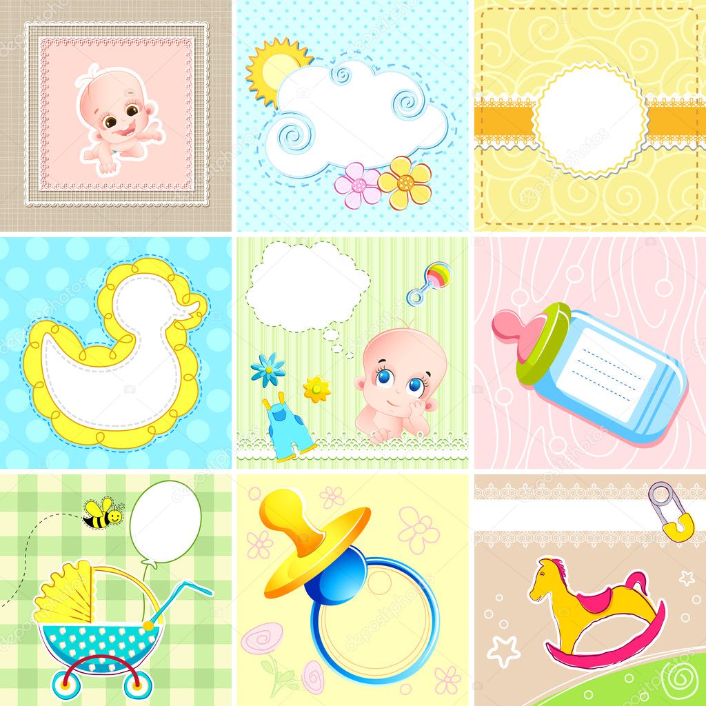 Set of Baby Arrival Card
