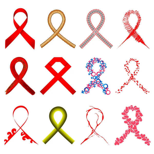 Ευρύτερη γνωστοποίηση στο κοινό κορδέλα του AIDS — Διανυσματικό Αρχείο