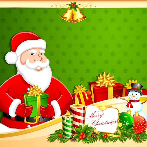 Santa with Gifts — Stock Vector