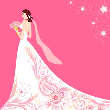 çiçek düğün elbise gelin