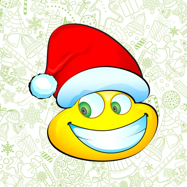 Smiley with Santa Hat — Stock Vector