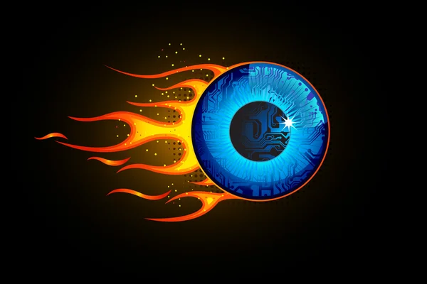 Vurige oog — Stockvector