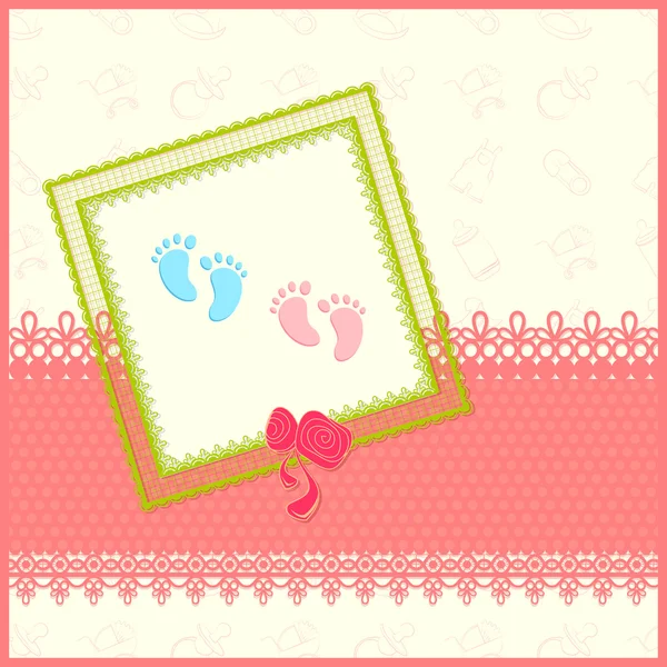 Carte d'arrivée bébé — Image vectorielle