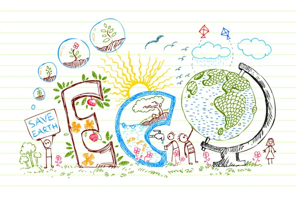 Eco Doodle — стоковый вектор
