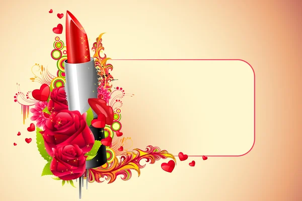 Lippenstift met bloemen — Stockvector