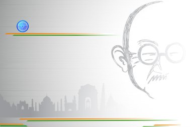 Mahatma Gandhi on Indian City scape clipart