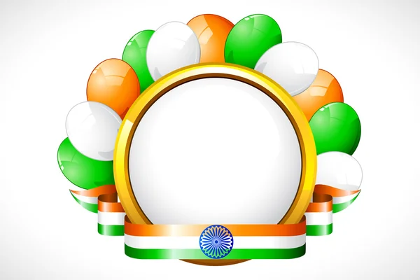Trikolorní balón s indickými vlajky — Stockový vektor