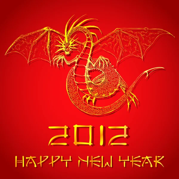 Año nuevo chino de dragón — Archivo Imágenes Vectoriales