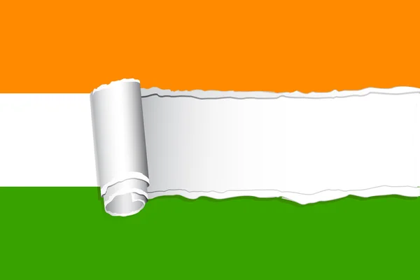 Yırtık Hindistan bayrağı — Stok Vektör