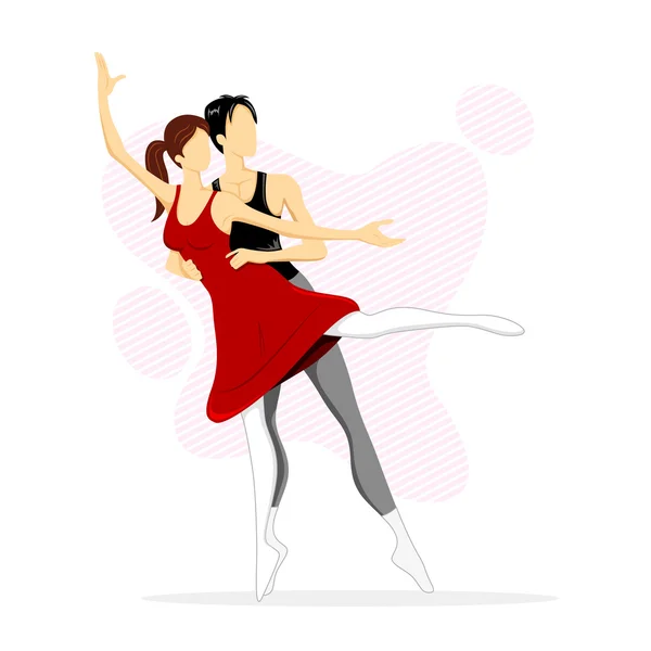 Ballet dança casal —  Vetores de Stock