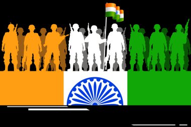 Soldier forming Indian Flag clipart