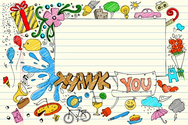 Thank You Doodle — Stock Vector