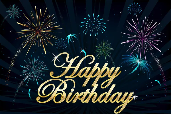 Happy Birthday Feuerwerk — Stockvektor