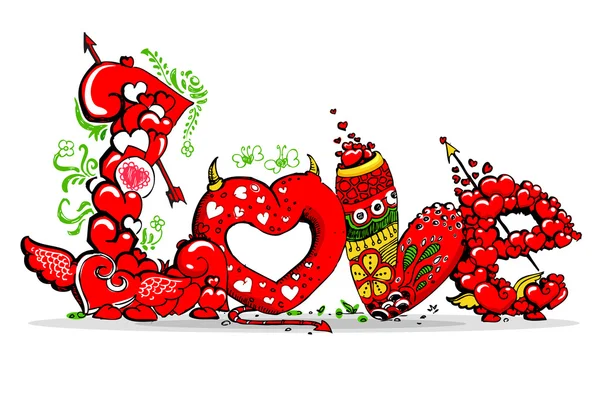 L'amour gribouille — Image vectorielle