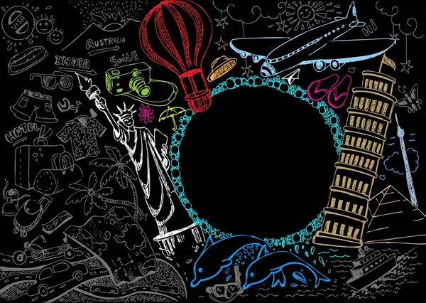 Doodle de voyage — Image vectorielle