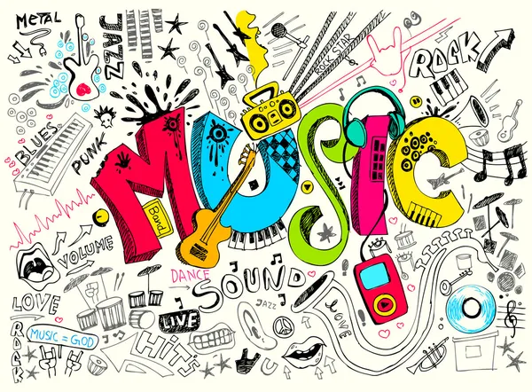 Music Doodle — Stock Vector