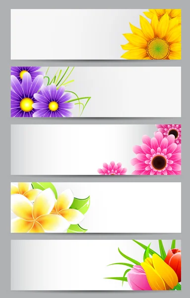 Banner de flores — Vector de stock