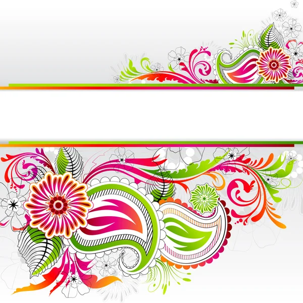 Banner floral colorido — Vector de stock