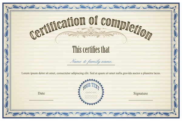 Certificat d'achèvement — Image vectorielle