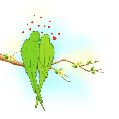 Couple of Parrot clipart