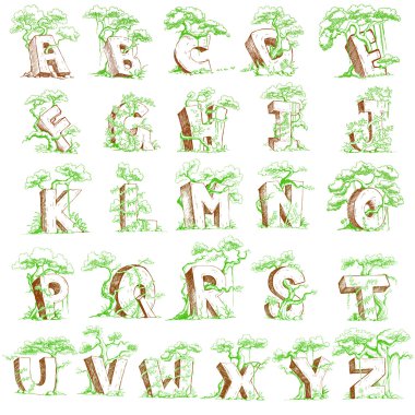 Natural Alphabet clipart