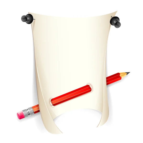 Бумага и карандаш — стоковый вектор