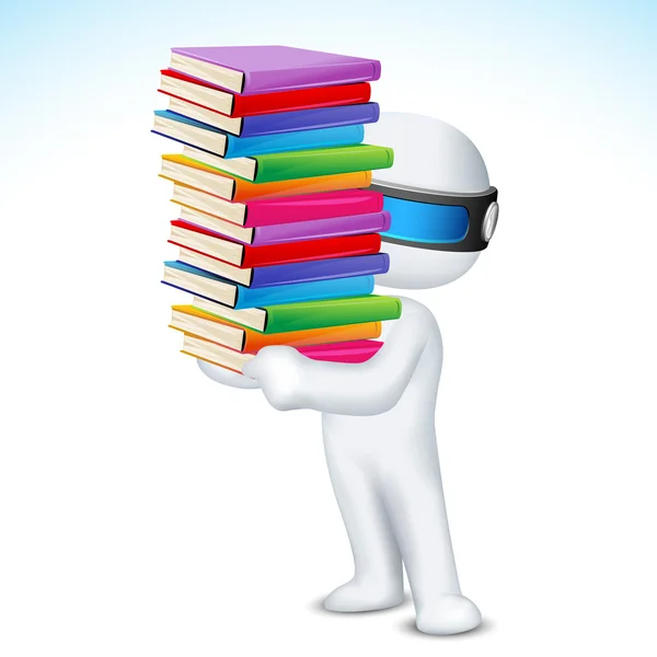 3d Man with Book in Vector — Stock Vector