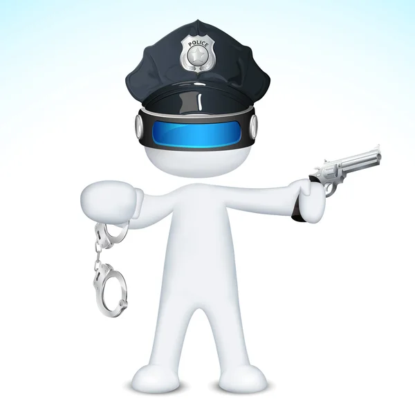 3D policji mężczyzna w wektor — Wektor stockowy