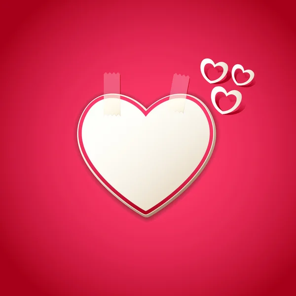 Liebe Hintergrund mit Herz-Aufkleber — Stockvektor