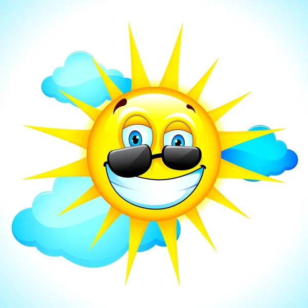 微笑太阳 — 图库矢量图片