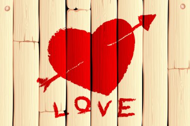 Wooden Love Background clipart
