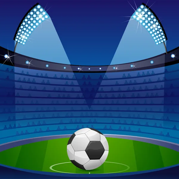 Soccer Ball in Stadium — Stock Vector