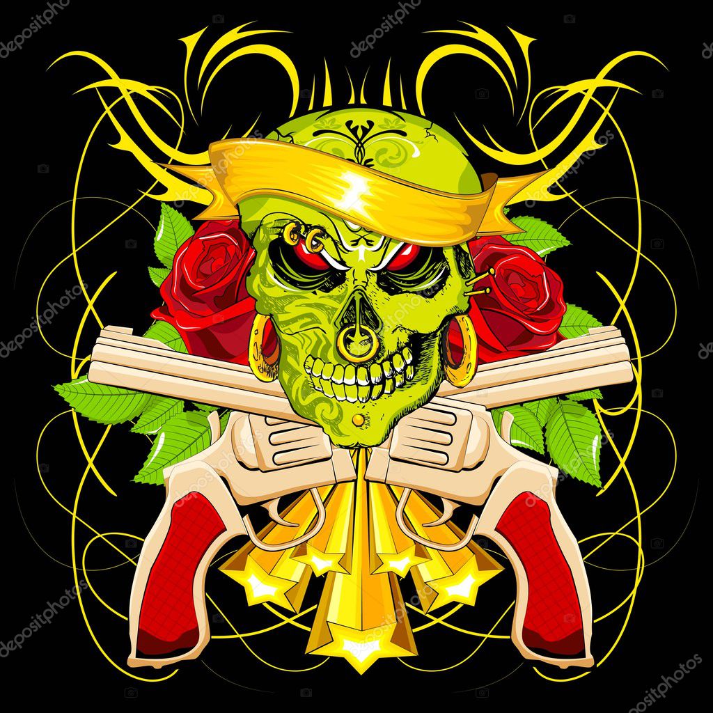 Skull and Rose Stock Vector Image by ©vectomart #8887204