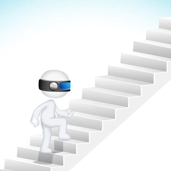Homme d'affaires 3d escalade escalier — Image vectorielle