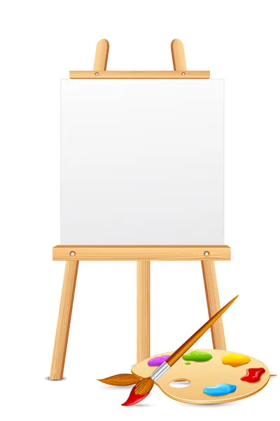 Easel with Color Palette — Stock Vector