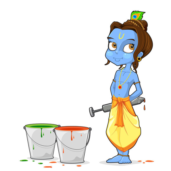 Кришна играет Холи
