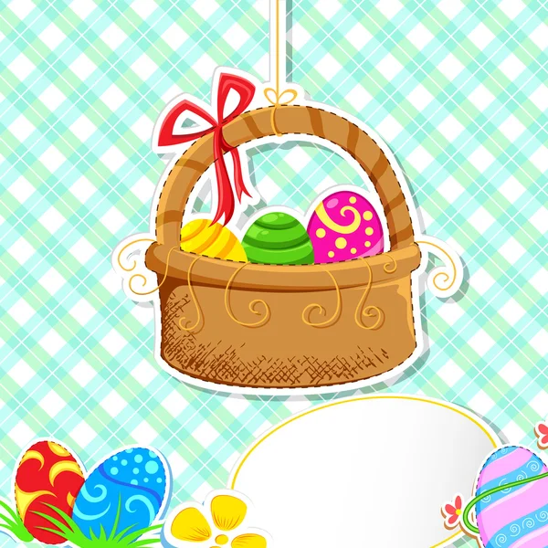 Panier d'oeufs de Pâques — Image vectorielle